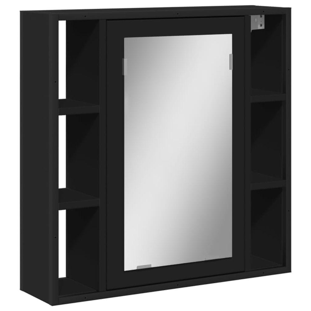 Vidaxl Kúpeľňová skrinka so zrkadlom čierna 60x16x60cm kompozit. drevo